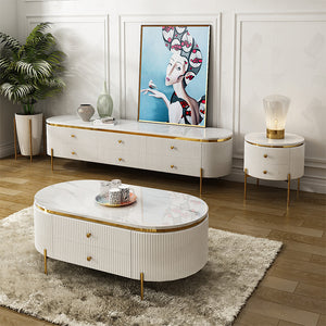 Italy designed White marble TV table with Sofa Table CJ019 (Separate price see details) - IdeaHome24 - Home Decor ideahome24.com