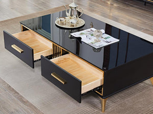 Italy Designed Black with golden sofa table/coffee table for living room CJ1810 - IdeaHome24 - Home Decor ideahome24.com