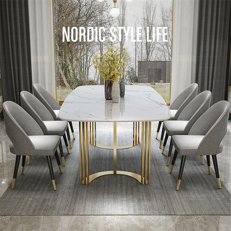 Modern White Color Marble Kitchen and Dining Room Table  CZ0322 - IdeaHome24 - Home Decor ideahome24.com